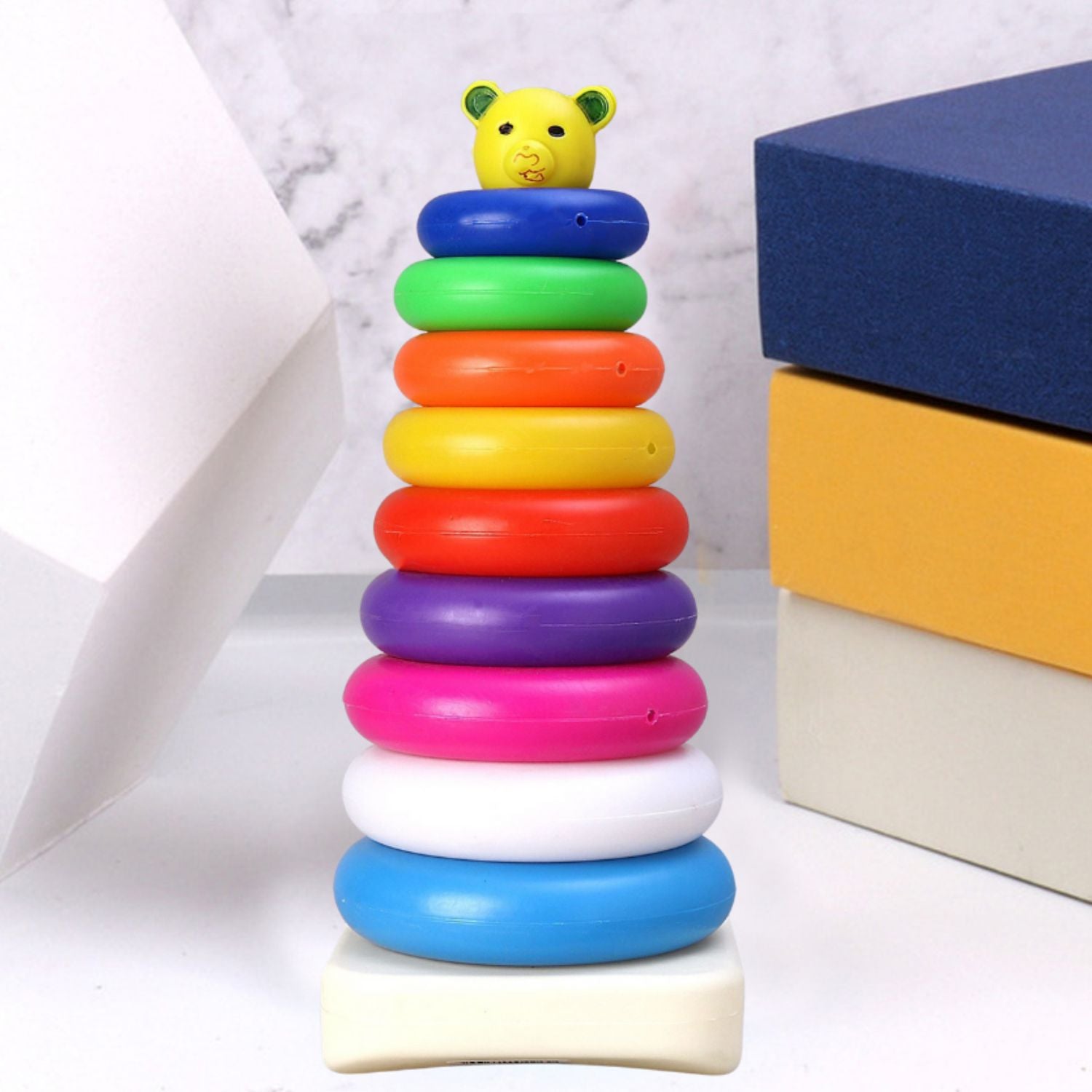 Set of 9 plastic teddy bear stacking rings Set of 9 plastic teddy bear stacking rings